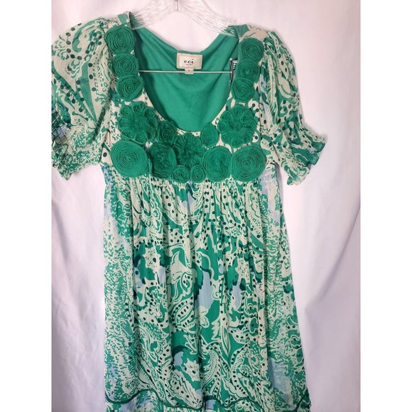 ECI NY DRESS GREEN 4 LINED - Picture 1 of 3
